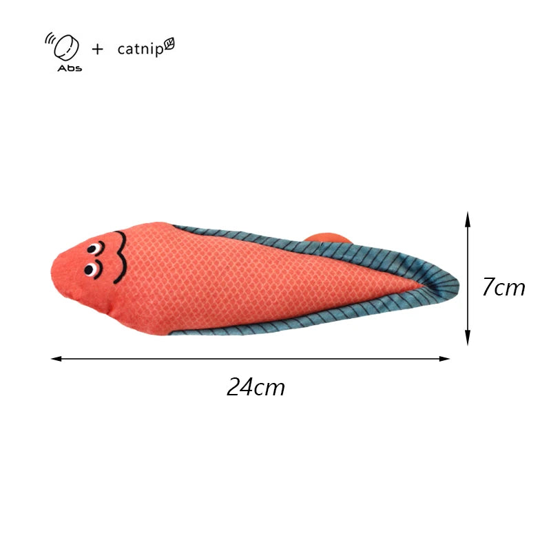 Exciting Squeaky Sea Fish Shape Cat Toy - Plush Catnip Stuffed Fun for Kittens and Cats!