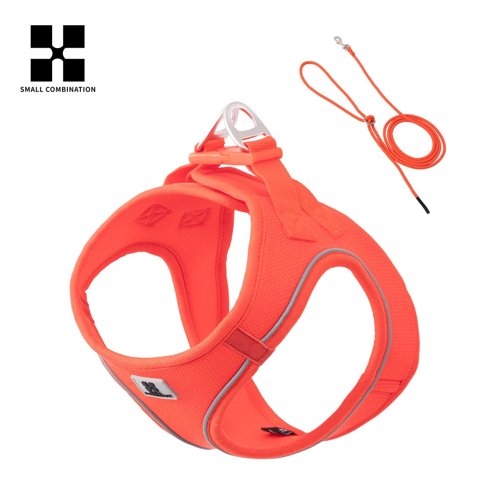 Premium Adjustable Reflective Dog Harness and Leash Set for Small to Medium Breeds - Perfect for Outdoor Adventures with Your Puppy or Cat
