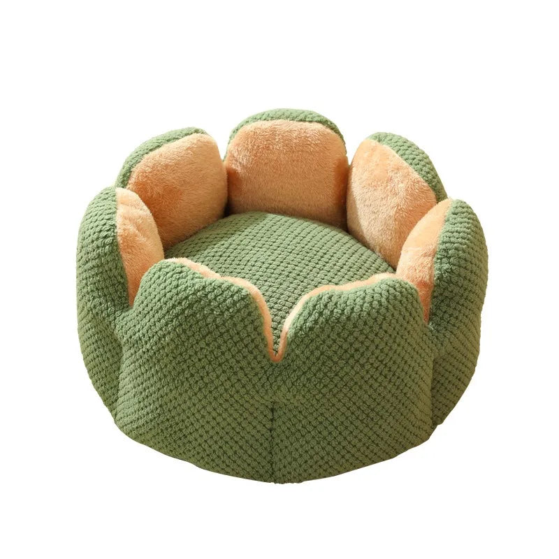Cozy Up Your Cat This Winter with the Thickened Fleece Cactus Nest Bed - Perfect for Snuggling!