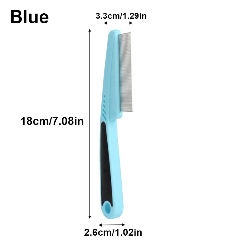 Durable Long-Handled Pet Grooming Comb for Dogs and Cats - Effortlessly Remove Fleas and Lice!