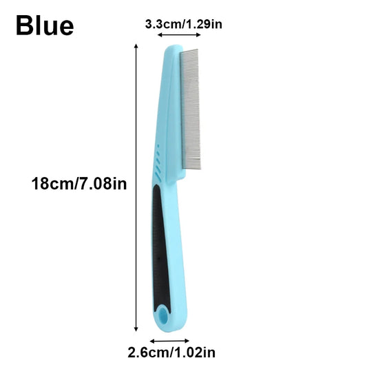 Durable Long-Handled Pet Grooming Comb for Dogs and Cats - Effortlessly Remove Fleas and Lice!