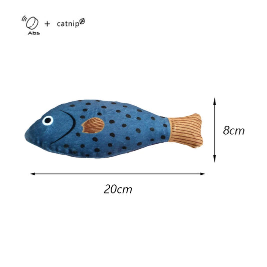 Exciting Squeaky Sea Fish Shape Cat Toy - Plush Catnip Stuffed Fun for Kittens and Cats!