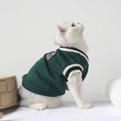Cozy Cat & Dog Sweater Pullover - Stylish Winter Vest for Small Pets