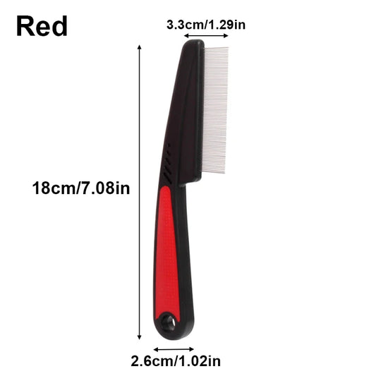 Durable Long-Handled Pet Grooming Comb for Dogs and Cats - Effortlessly Remove Fleas and Lice!