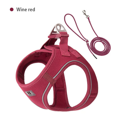 Premium Adjustable Reflective Dog Harness and Leash Set for Small to Medium Breeds - Perfect for Outdoor Adventures with Your Puppy or Cat