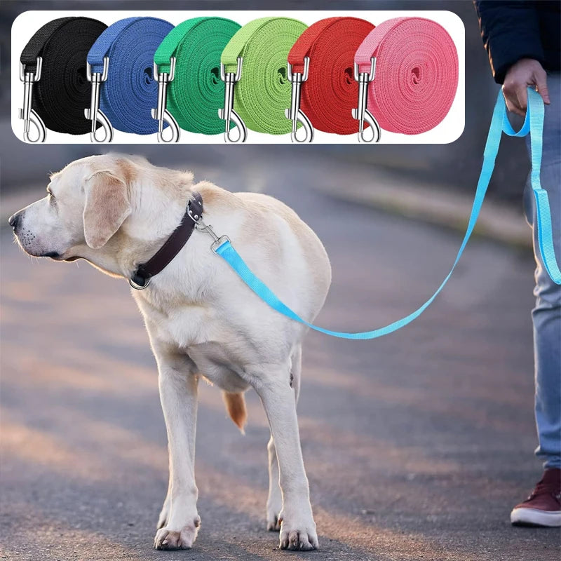 Durable Nylon Dog Training Leashes - Perfect for All Breeds and Sizes, Available in Multiple Lengths for Ultimate Control