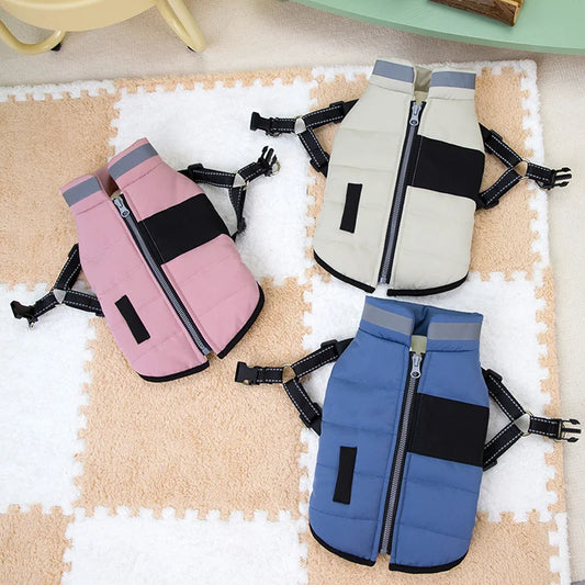Stylish and Cozy Winter Dog Jacket with Reflective D-Ring - Perfect for Small to Medium Dogs!