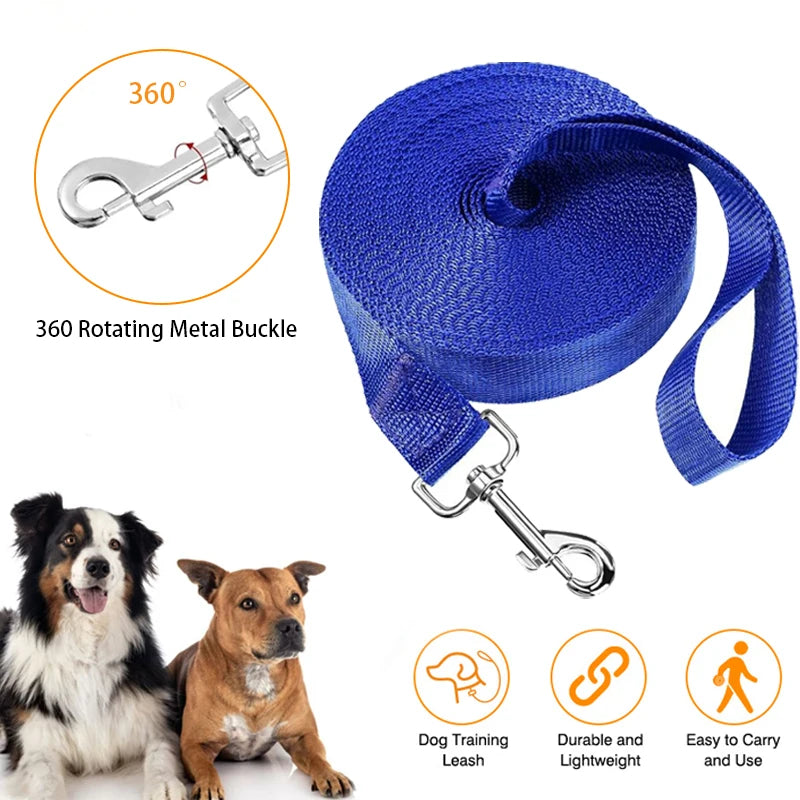 Durable Nylon Dog Training Leashes - Perfect for All Breeds and Sizes, Available in Multiple Lengths for Ultimate Control
