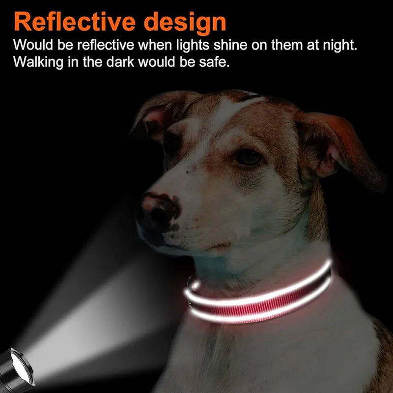 Ultimate Reflective Dog Collar for Medium to Large Dogs - Soft Neoprene Padded, Durable Nylon, and Adjustable for Comfort and Safety
